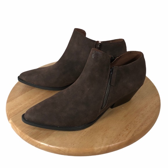 Indigo Rd 5.5 Booties Ankle Brown DALLIN Boots Nordstrom Zip Up Vegan Leather - Picture 1 of 6